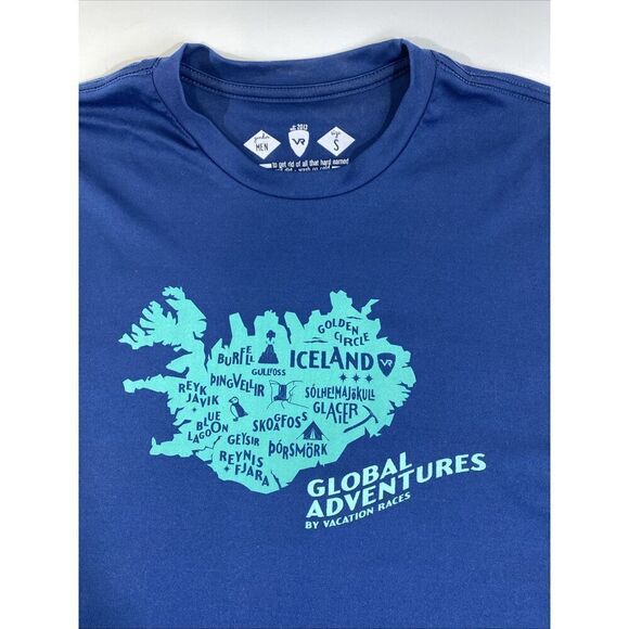 Mens Vacation Races Global Adventures ICELAND TSHIRT Navy Small - Picture 3 of 7